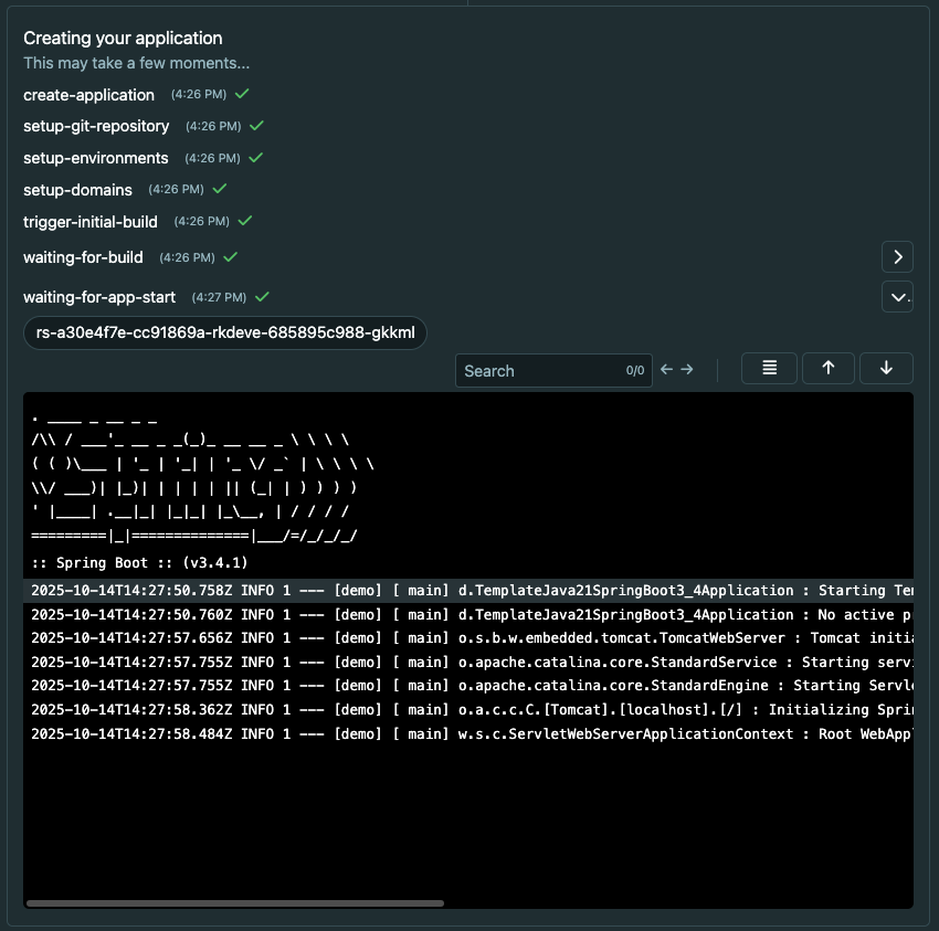Starting the application