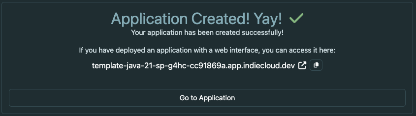 Application deployed