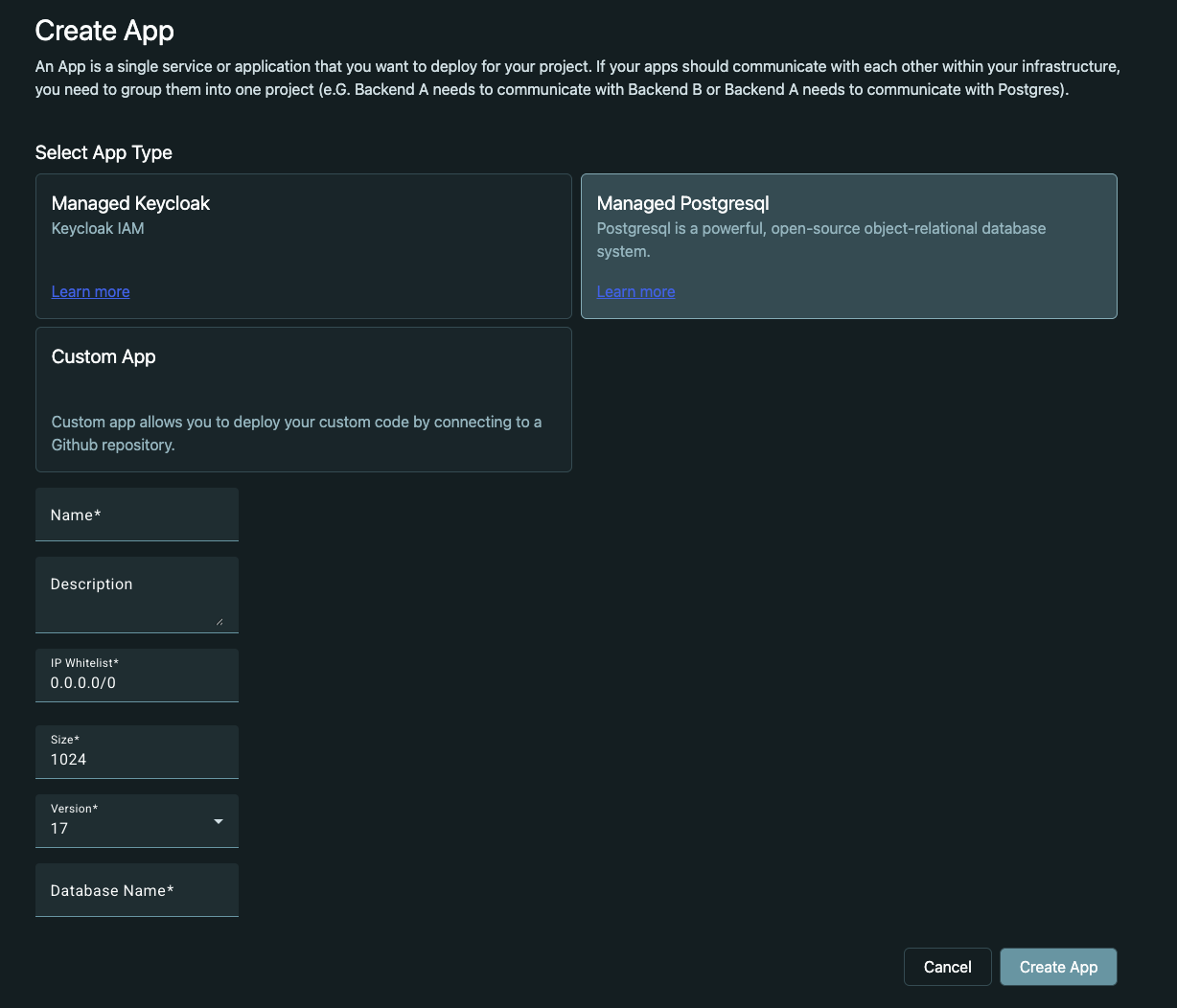 Create PostgreSQL Database