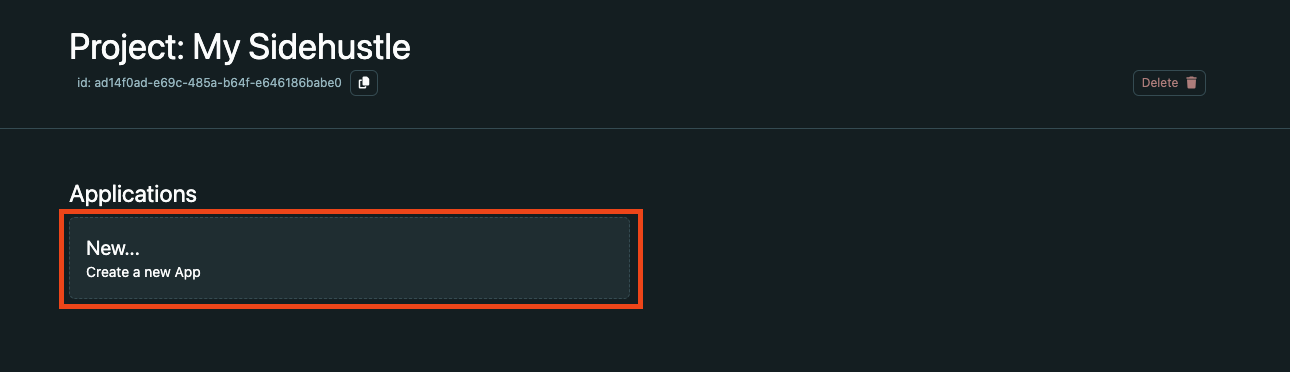 Create a new application